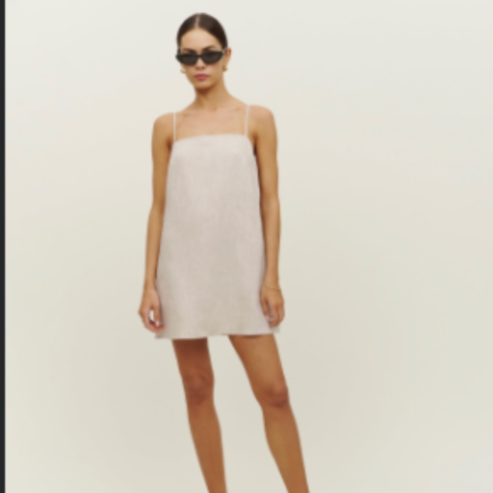 Reformation Aubree Linen Dress Oatmeal